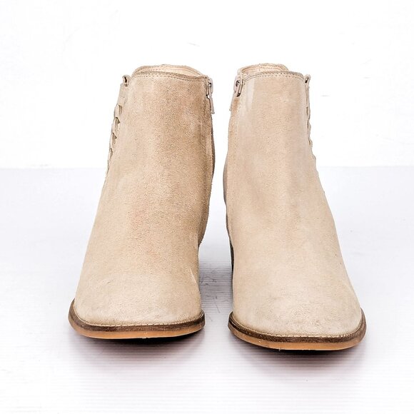 Paul Green Women Vienna Biscuit Soft Suede Zip Ankle Boots sz 8.5US AUS6 - Picture 2 of 8